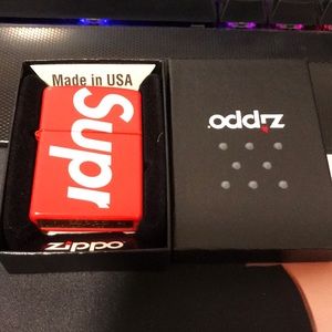 New Supreme Logo Zippo Red